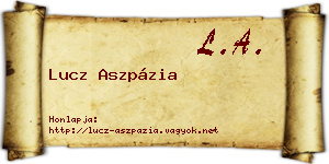 Lucz Aszpázia névjegykártya